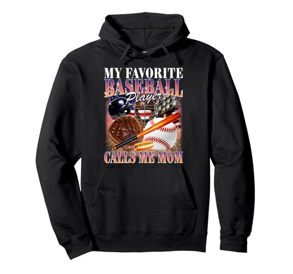 Baseball Player Calls Me Mom Usa Flag 90S Hoodie - Custom Art Print Unisex - T-Shirt, Sweatshirt, Hoodie