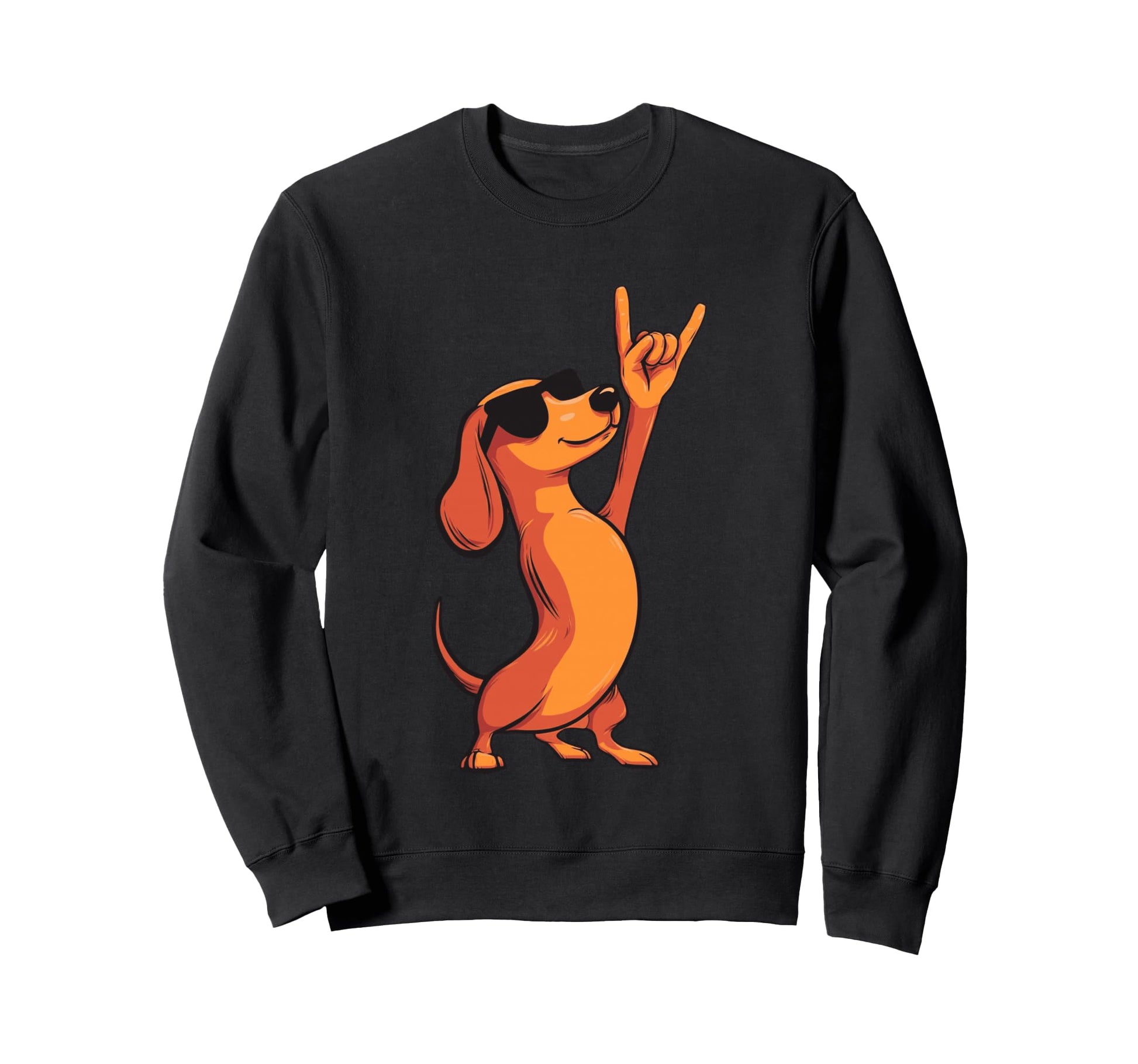 Dachshund Dog Wiener Sausage Rock Sweatshirt - Casual Everyday Wear Unisex - T-Shirt, Sweatshirt, Hoodie