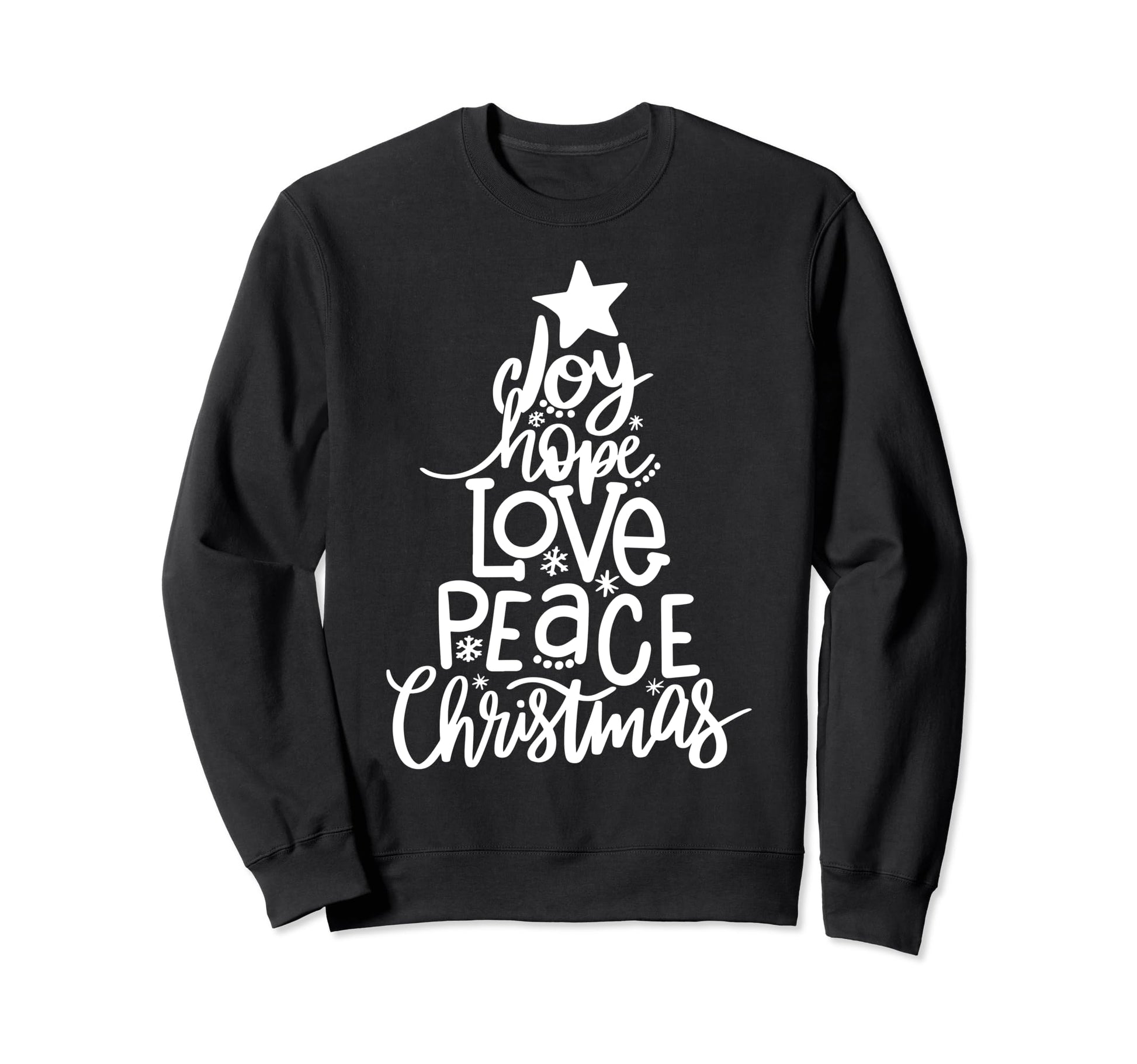 Lettered Tree Joy Hope Love Peace Sweatshirt - Aesthetic Graphic for Adults - T-Shirt, Sweatshirt, Hoodie