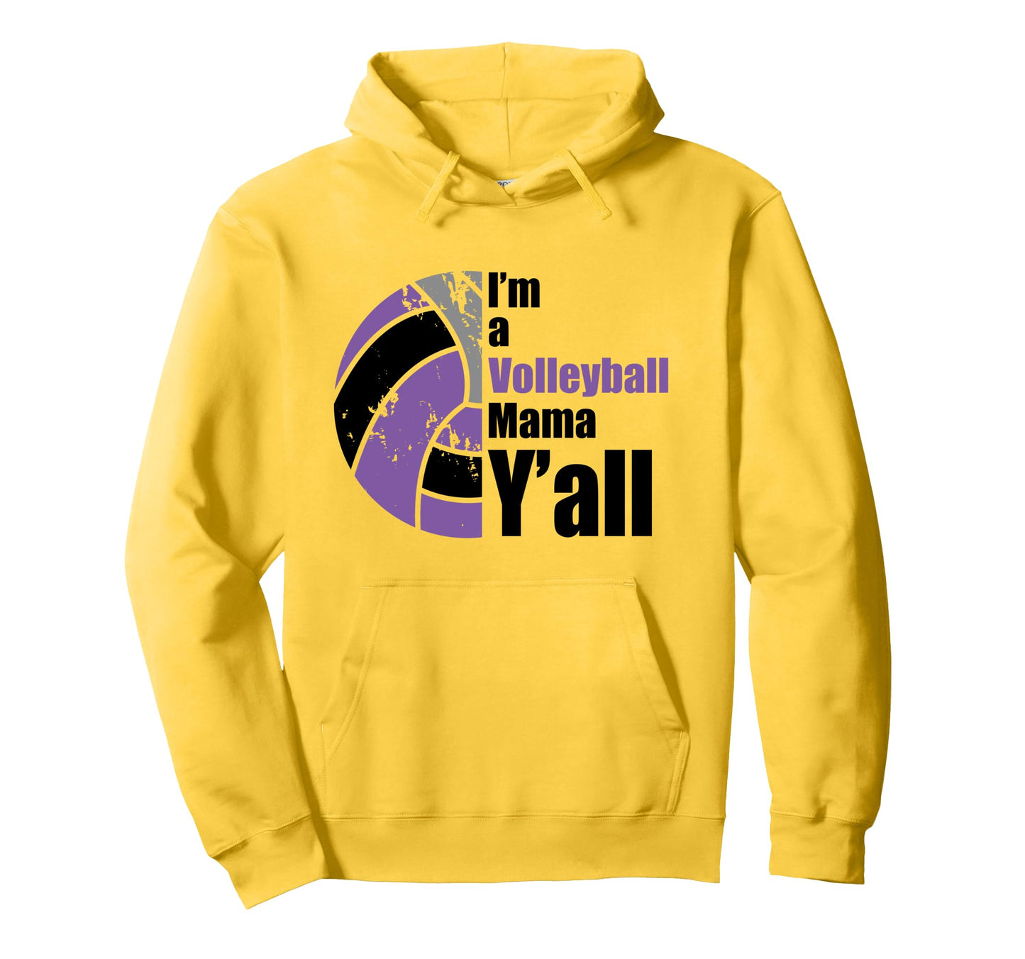 Purple Black Volleyball Mom Funny Hoodie - Streetwear Style for Adults - T-Shirt, Sweatshirt, Hoodie
