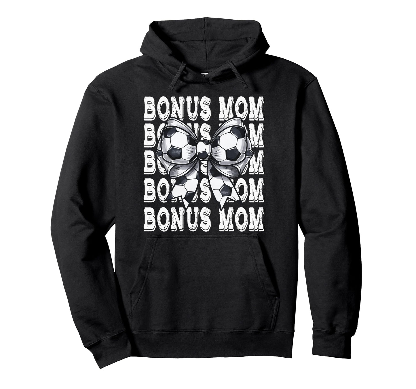 Coquette Soccer Bonus Mom Matching Hoodie - Graphic Print for Adults - T-Shirt, Sweatshirt, Hoodie