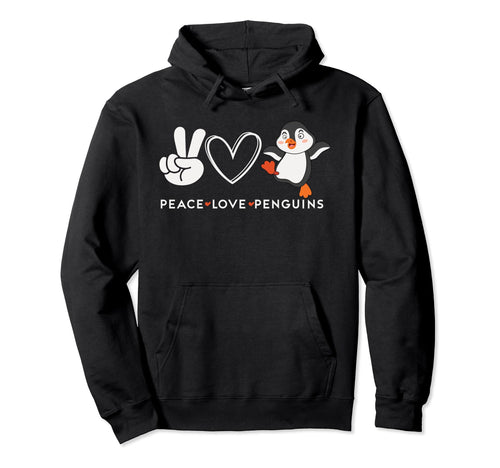Peace Love Penguins Hoodie - Minimalist Print Men Women - T-Shirt, Sweatshirt, Hoodie