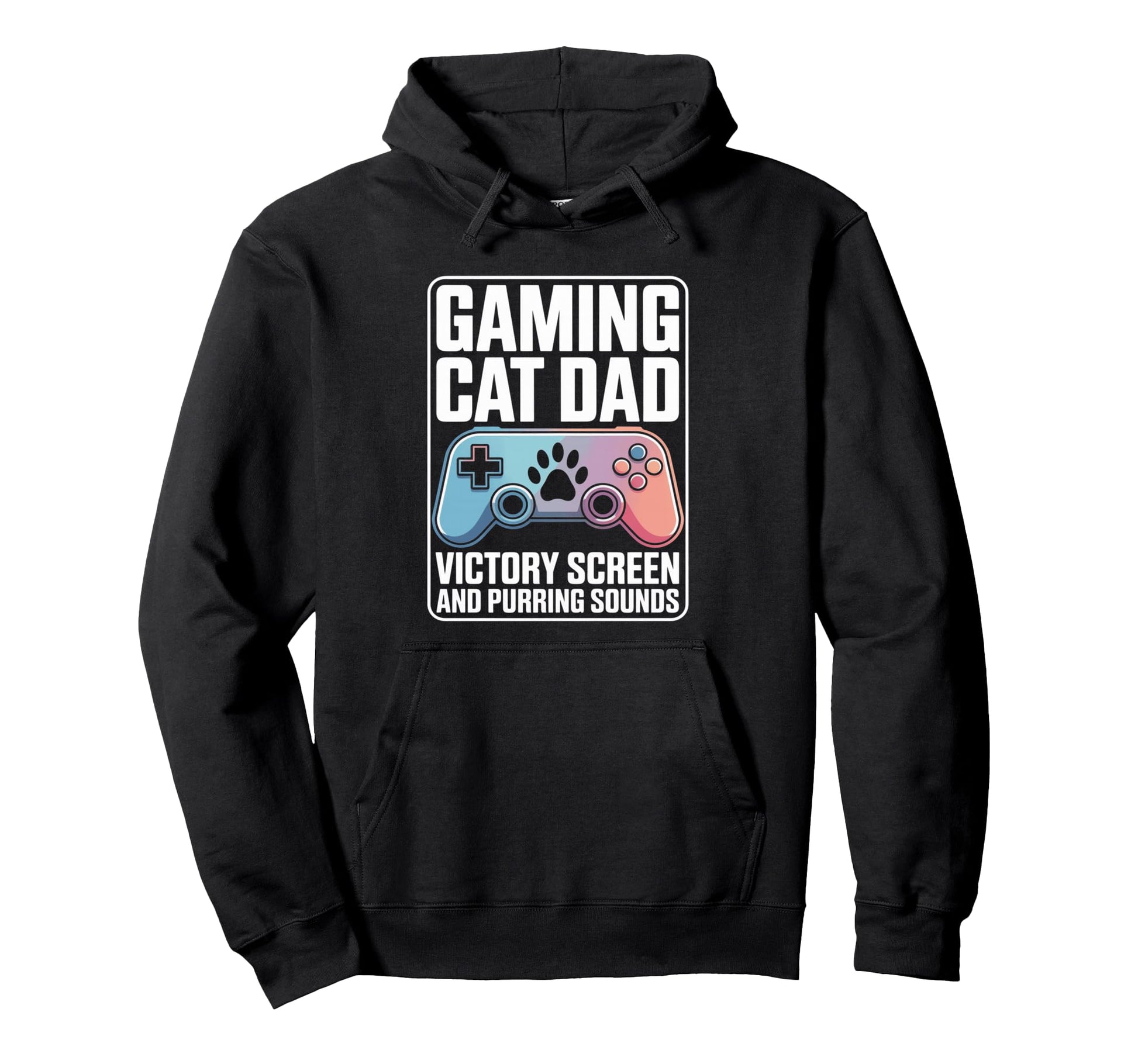 Gaming Cat Dad Victory Screen And Hoodie - Trendy Graphic Men Women - T-Shirt, Sweatshirt, Hoodie