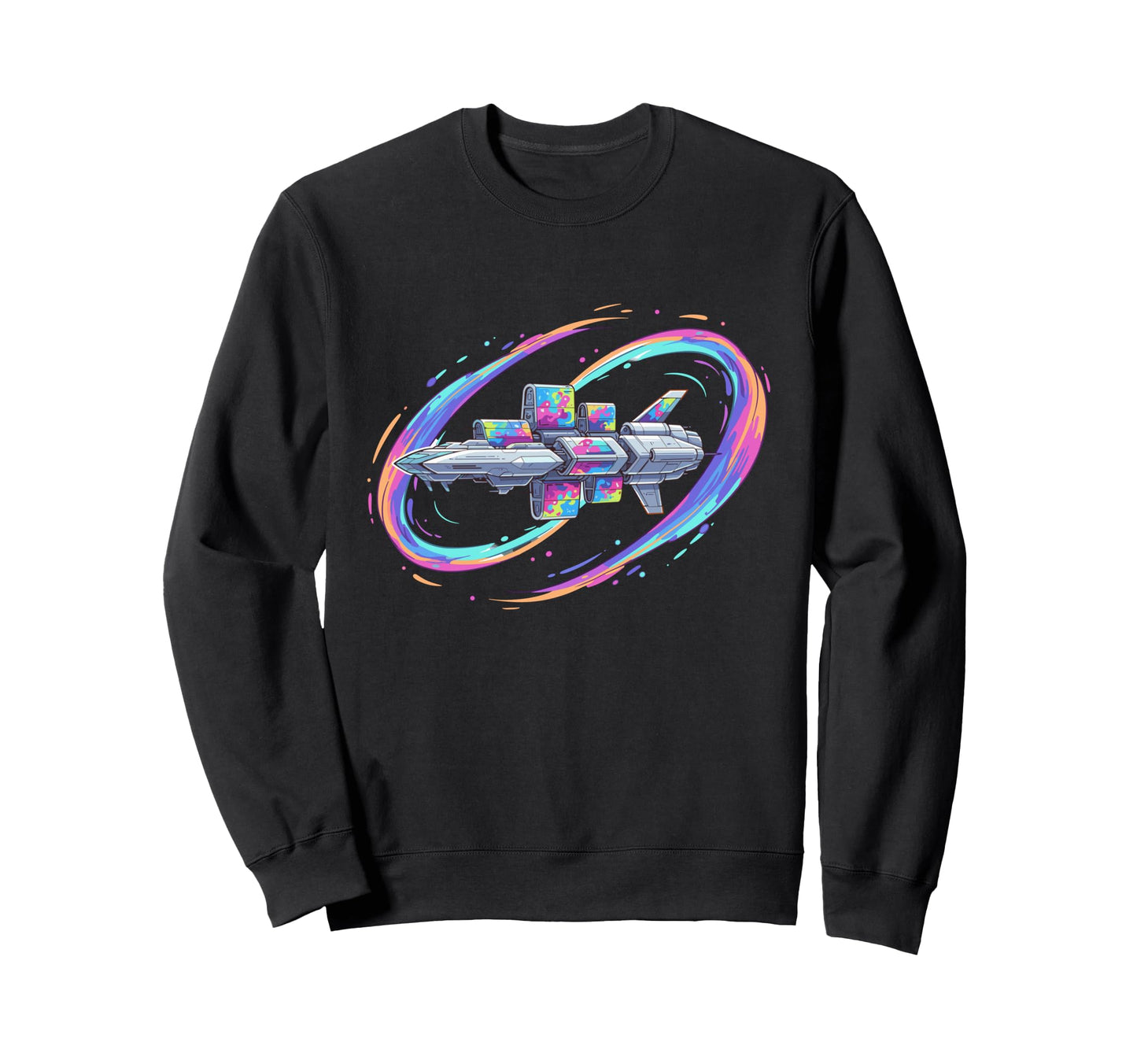 Galactic Portal Spacecraft Voyage Sweatshirt - Custom Art Print for Adults - T-Shirt, Sweatshirt, Hoodie