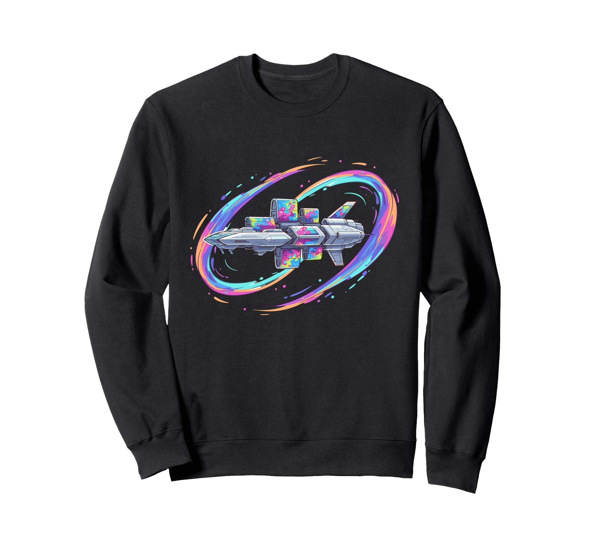 Galactic Portal Spacecraft Voyage Sweatshirt - Custom Art Print for Adults - T-Shirt, Sweatshirt, Hoodie