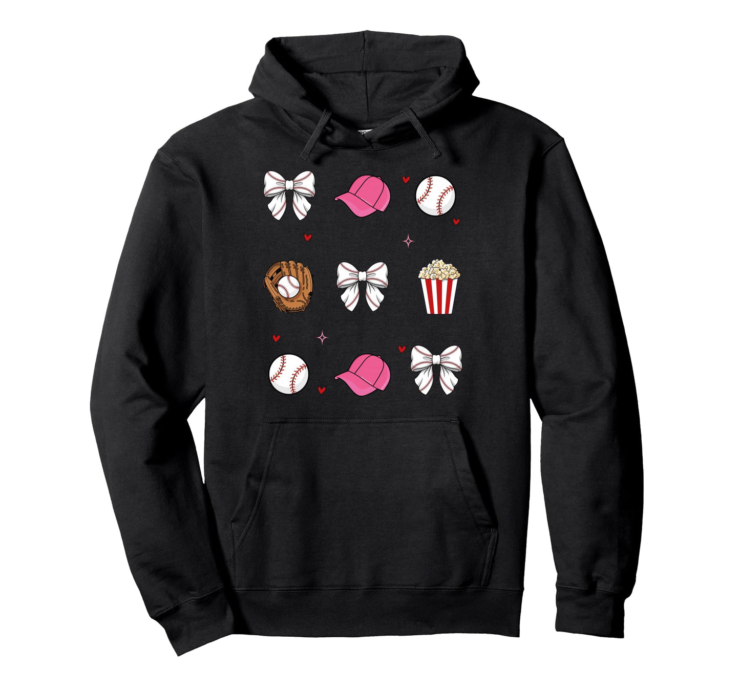 Baseball Sister Coquette Bow Hoodie - Trendy Graphic Men Women - T-Shirt, Sweatshirt, Hoodie
