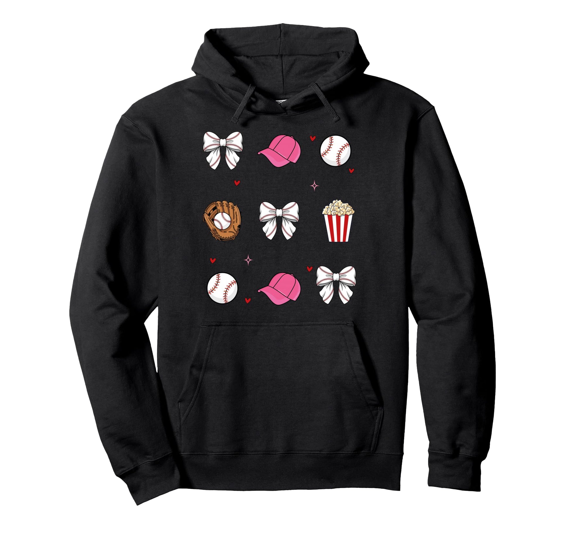 Baseball Sister Coquette Bow Hoodie - Trendy Graphic Men Women - T-Shirt, Sweatshirt, Hoodie