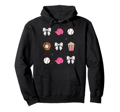 Baseball Sister Coquette Bow Hoodie - Trendy Graphic Men Women - T-Shirt, Sweatshirt, Hoodie