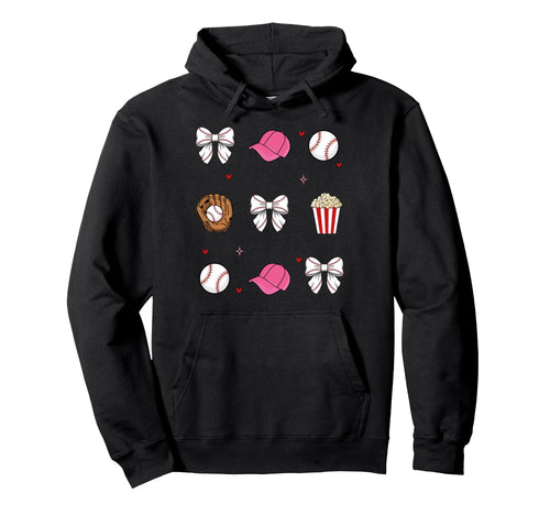 Baseball Sister Coquette Bow Hoodie - Trendy Graphic Men Women - T-Shirt, Sweatshirt, Hoodie