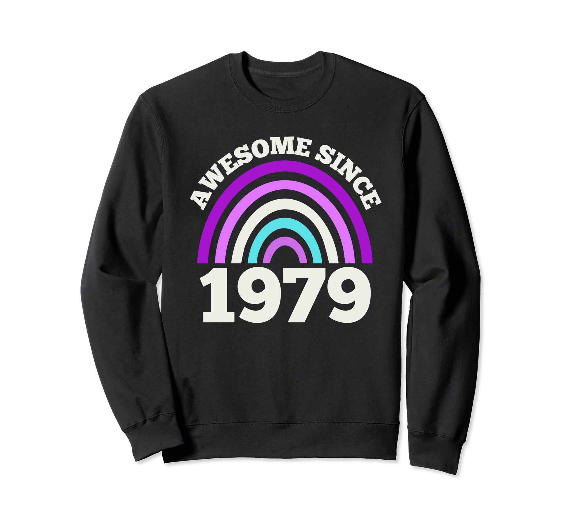 Awesome Since 1979 Purple Sweatshirt - Casual Everyday Wear for Adults - T-Shirt, Sweatshirt, Hoodie