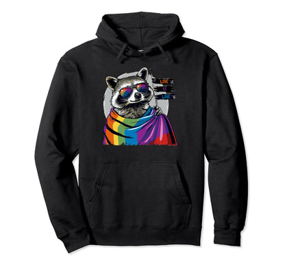 Funny Raccoon Love Sunglasses Summer Hoodie - Custom Art Print for Adults - T-Shirt, Sweatshirt, Hoodie
