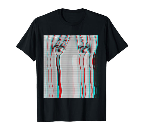 Vaporwave Aesthetic Sad Anime Anime Eyes T-Shirt - Unique Graphic Unisex - T-Shirt, Sweatshirt, Hoodie