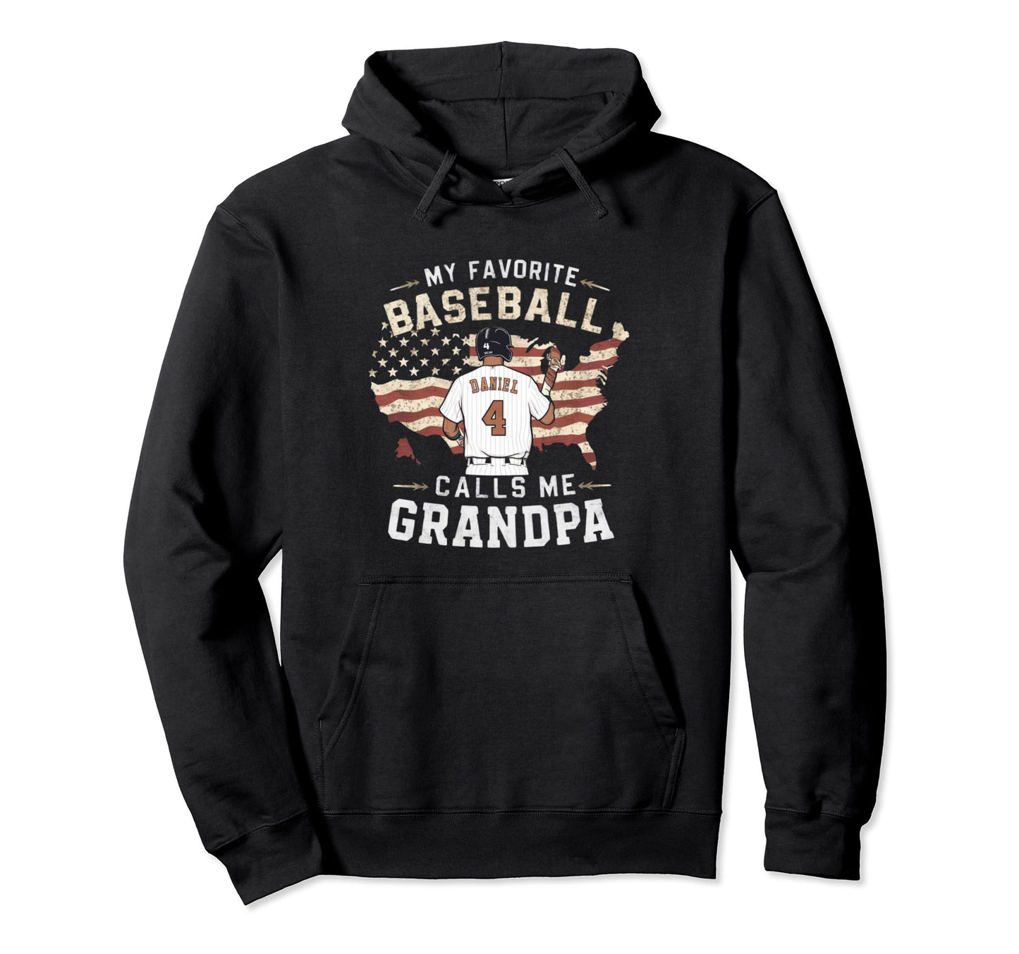 Baseball Grandpa Usa Favorite Player Hoodie - Streetwear Style Unisex - T-Shirt, Sweatshirt, Hoodie