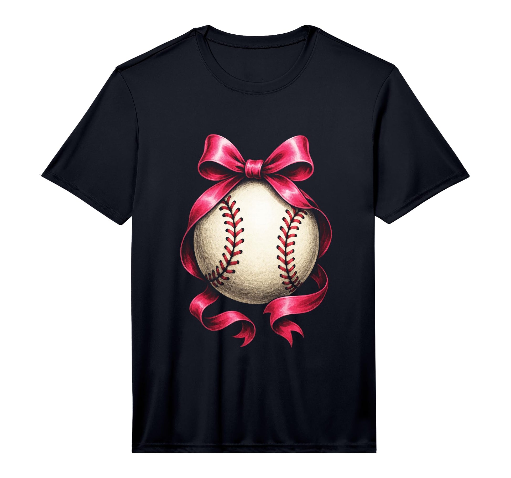 Baseball Mama Sport Bow Fun Performance T-Shirt - Minimalist Print Unisex - T-Shirt, Sweatshirt, Hoodie