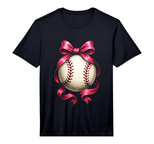 Baseball Mama Sport Bow Fun Performance T-Shirt - Minimalist Print Unisex - T-Shirt, Sweatshirt, Hoodie