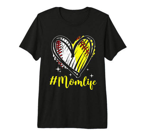 Mom Life Baseball Softball Mom Mothers T-Shirt - Trendy Graphic for Adults - T-Shirt, Sweatshirt, Hoodie