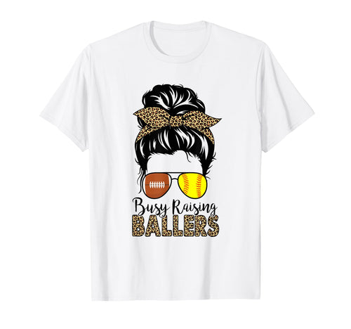 Busy Raising Ballers Softball And T-Shirt - Novelty Apparel for Adults - T-Shirt, Sweatshirt, Hoodie