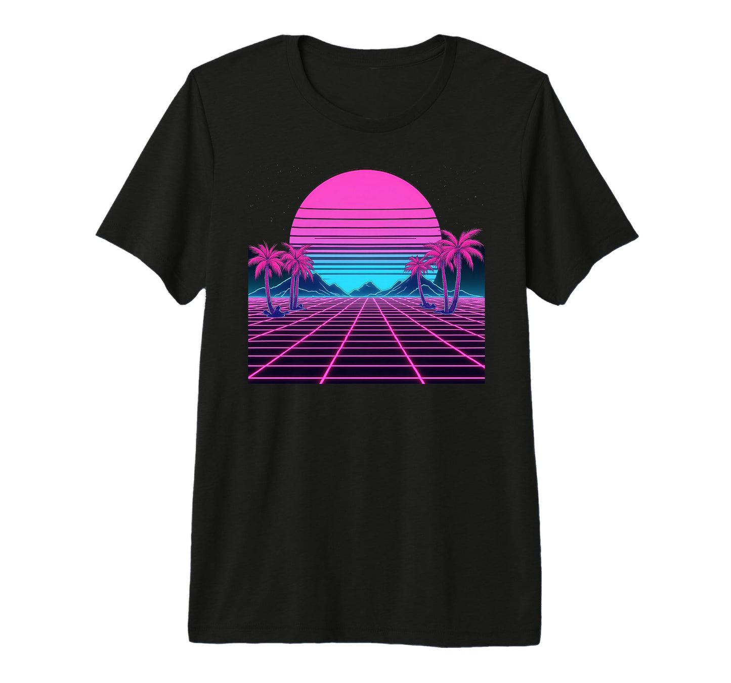80S Vaporwave Aesthetic Palm Trees T-Shirt - Trendy Graphic for Adults - T-Shirt, Sweatshirt, Hoodie
