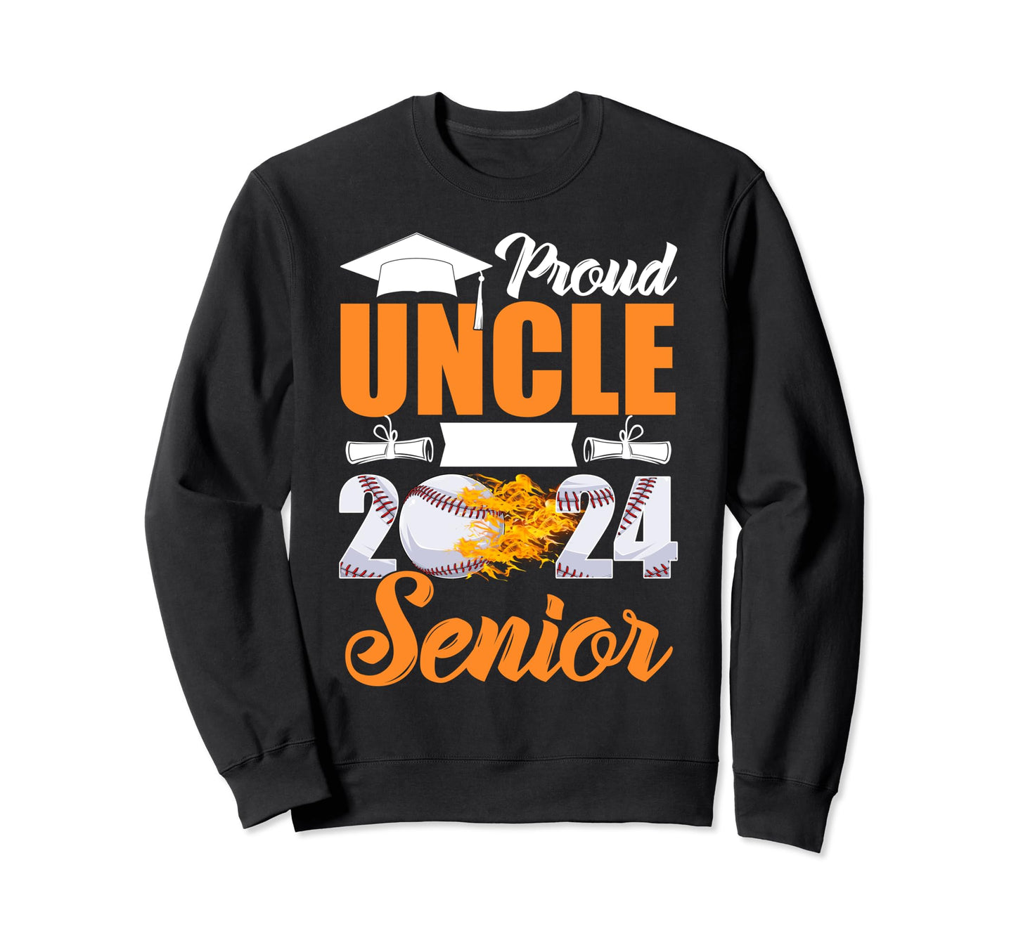 Funny Proud Uncle 2024 Senior Sweatshirt - Graphic Print for Adults - T-Shirt, Sweatshirt, Hoodie
