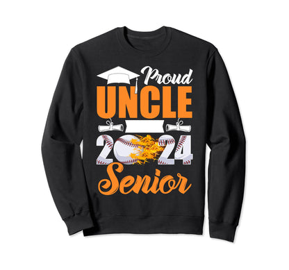 Funny Proud Uncle 2024 Senior Sweatshirt - Graphic Print for Adults - T-Shirt, Sweatshirt, Hoodie