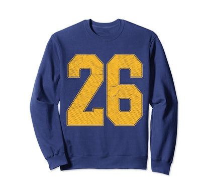 Number 26 Numbered Uniform Sports Sweatshirt - Streetwear Style Men Women - T-Shirt, Sweatshirt, Hoodie