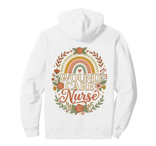 Wound Care Nurse Boho Rainbow Floral Rn Hoodie - Aesthetic Graphic Unisex - T-Shirt, Sweatshirt, Hoodie