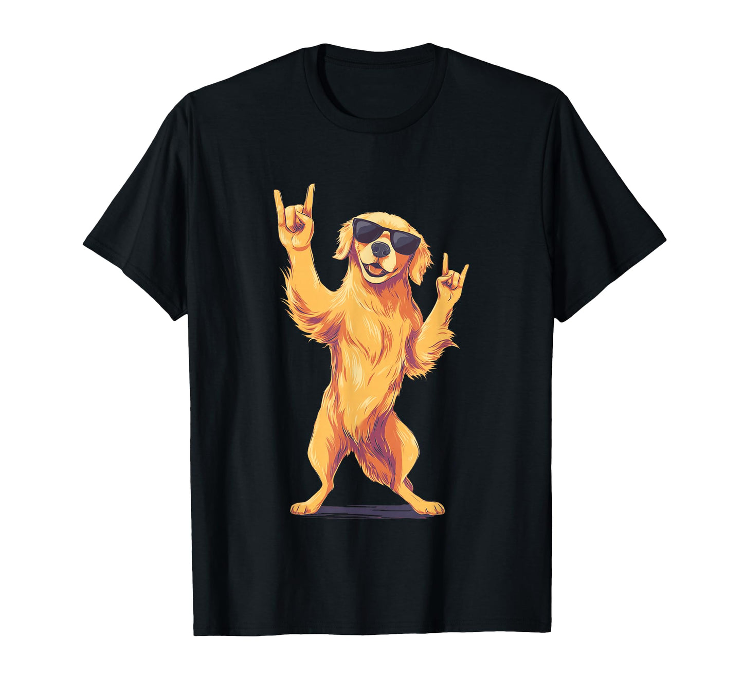 Golden Retriever Double Rock Signs T-Shirt - Fun Novelty Design for Adults - T-Shirt, Sweatshirt, Hoodie