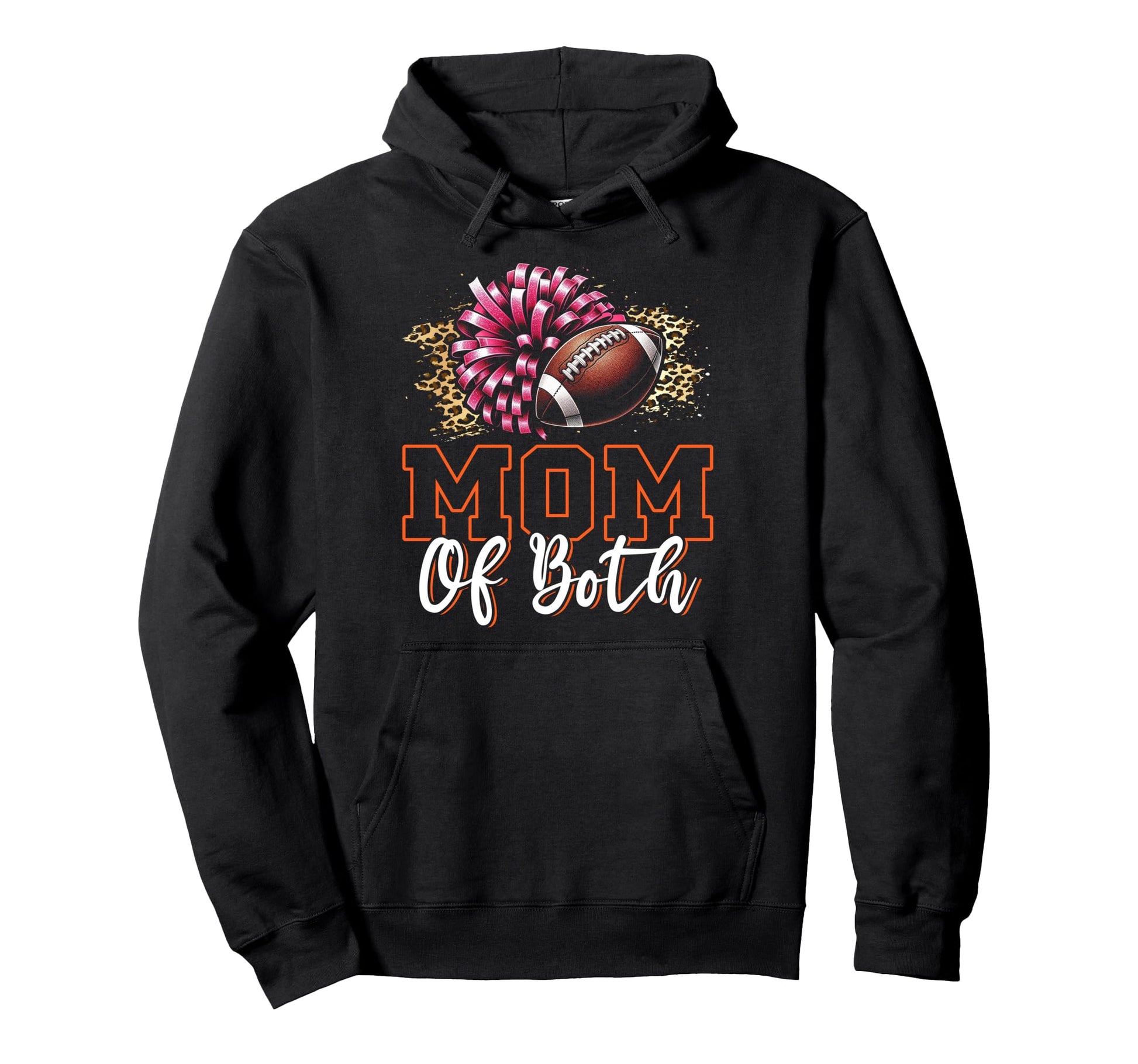 Mom Both Football Cheer Mom Hoodie - Fun Novelty Design Unisex - T-Shirt, Sweatshirt, Hoodie
