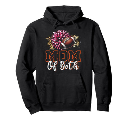 Mom Both Football Cheer Mom Hoodie - Fun Novelty Design Unisex - T-Shirt, Sweatshirt, Hoodie