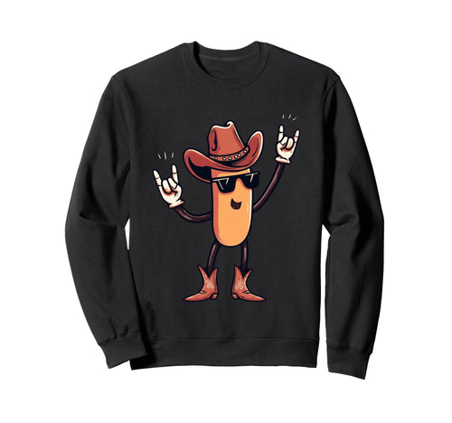 Cowboy Sausage Hotdog Double Sweatshirt - Fun Novelty Design for Adults - T-Shirt, Sweatshirt, Hoodie