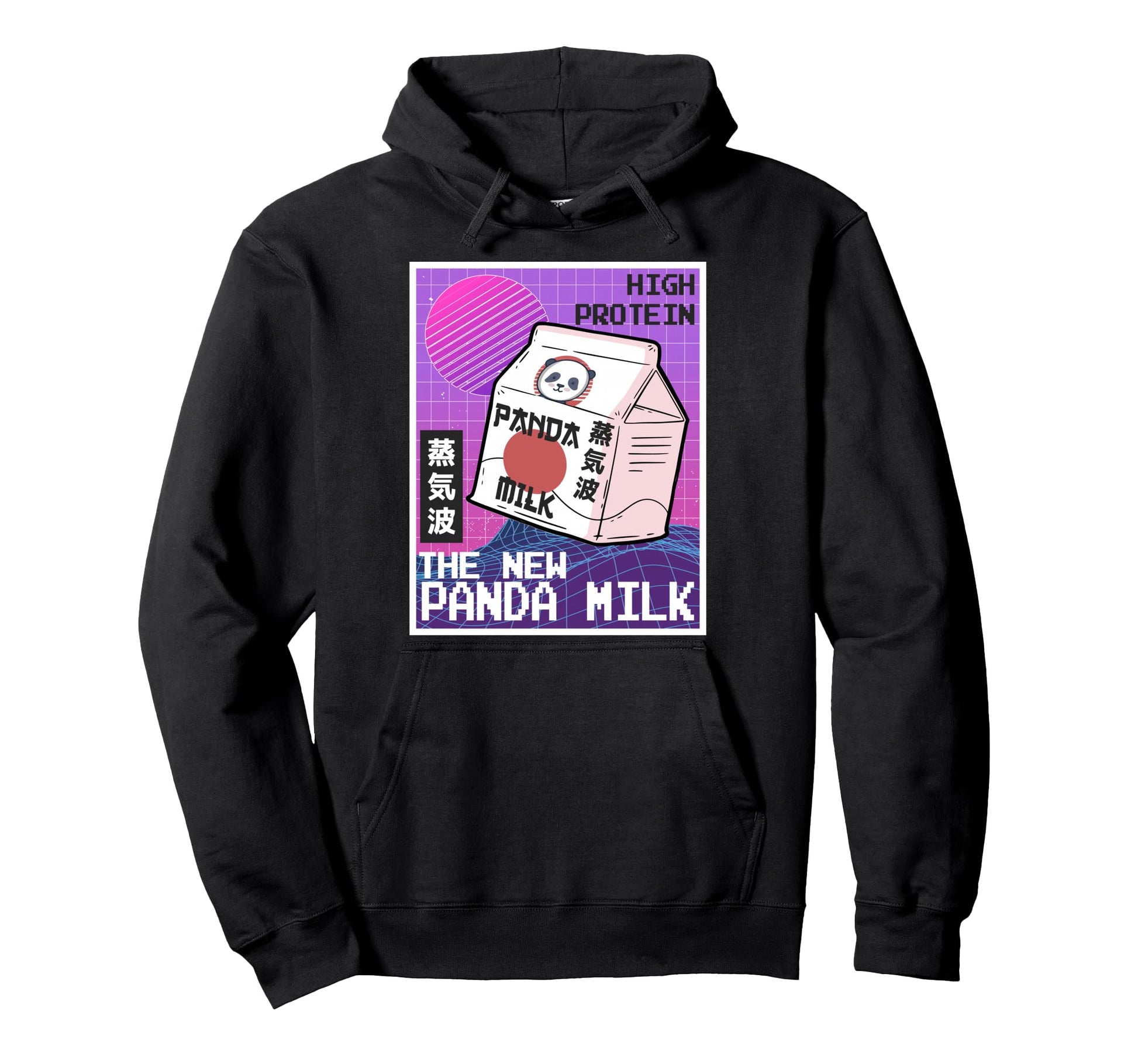 Vaporwave Aesthetic 90S Japanese Panda Milk Hoodie - Trendy Graphic Unisex - T-Shirt, Sweatshirt, Hoodie