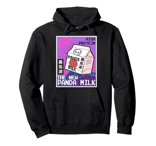 Vaporwave Aesthetic 90S Japanese Panda Milk Hoodie - Trendy Graphic Unisex - T-Shirt, Sweatshirt, Hoodie