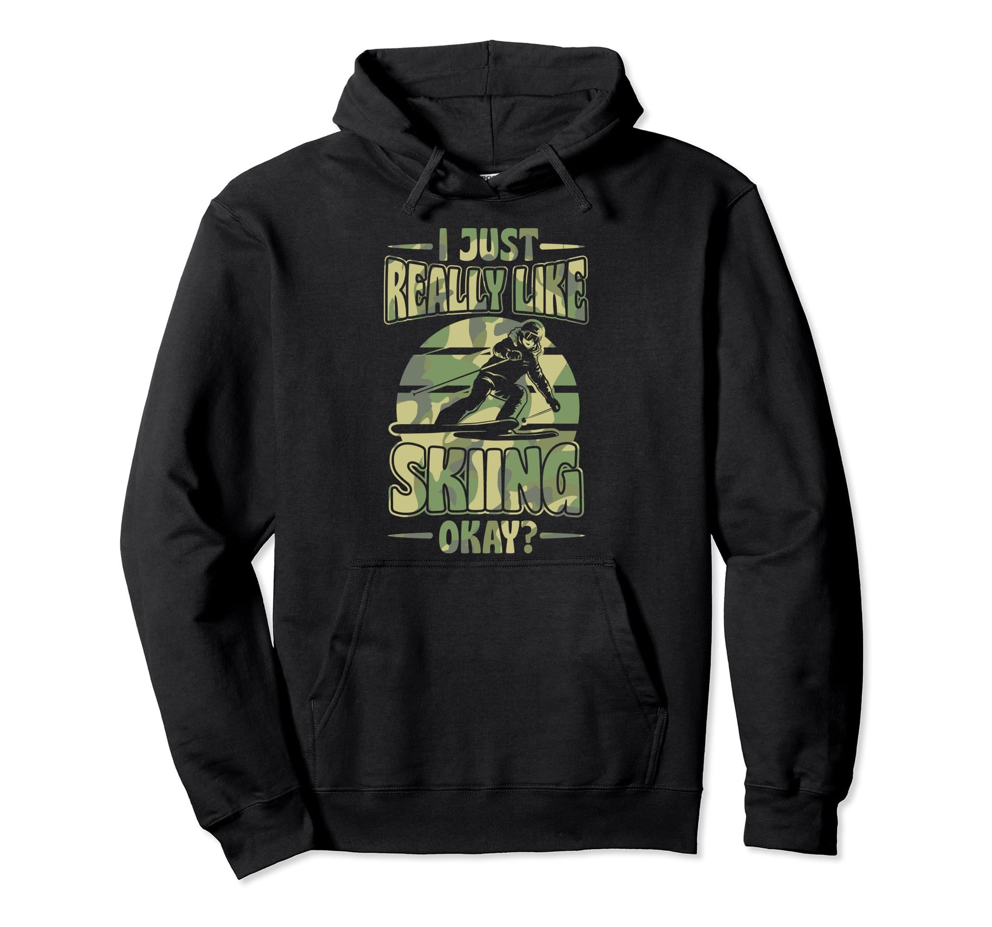 I Just Freaking Love Skiing Bohemian Hoodie - Fun Novelty Design Unisex - T-Shirt, Sweatshirt, Hoodie