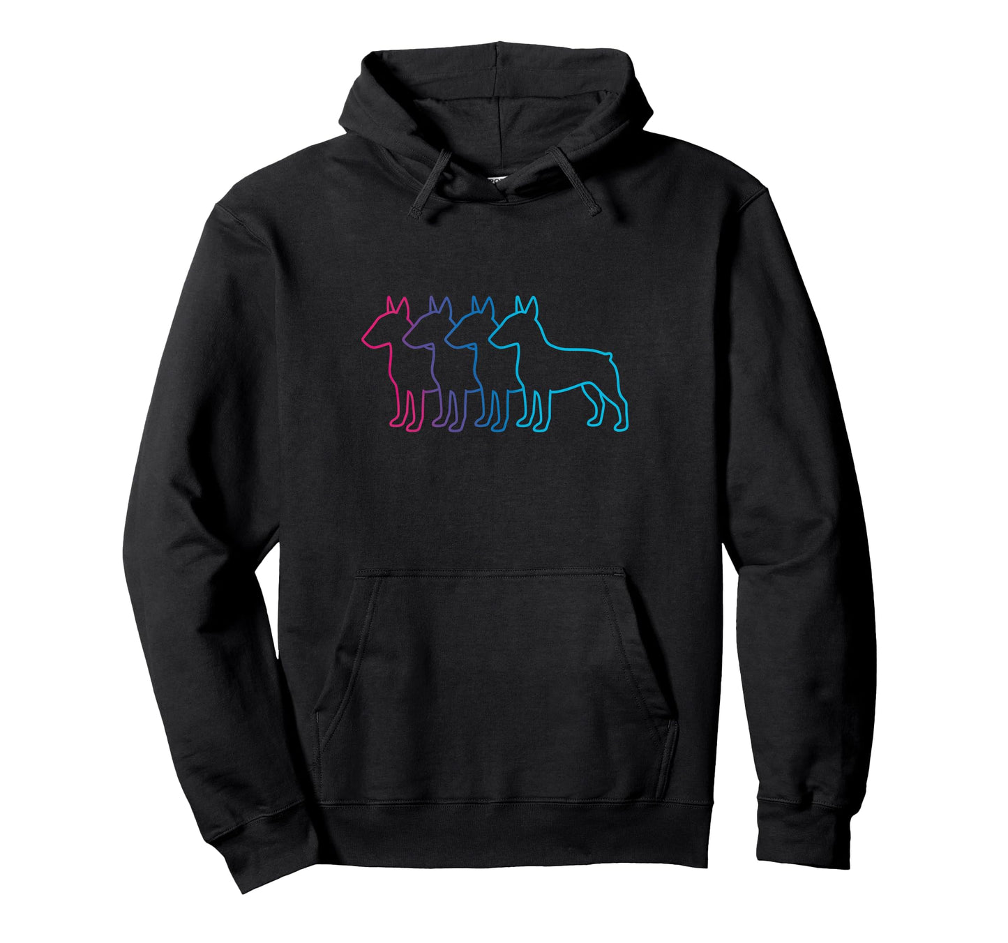 English Bull Terrier Silhouette Hoodie - Unique Graphic for Adults - T-Shirt, Sweatshirt, Hoodie