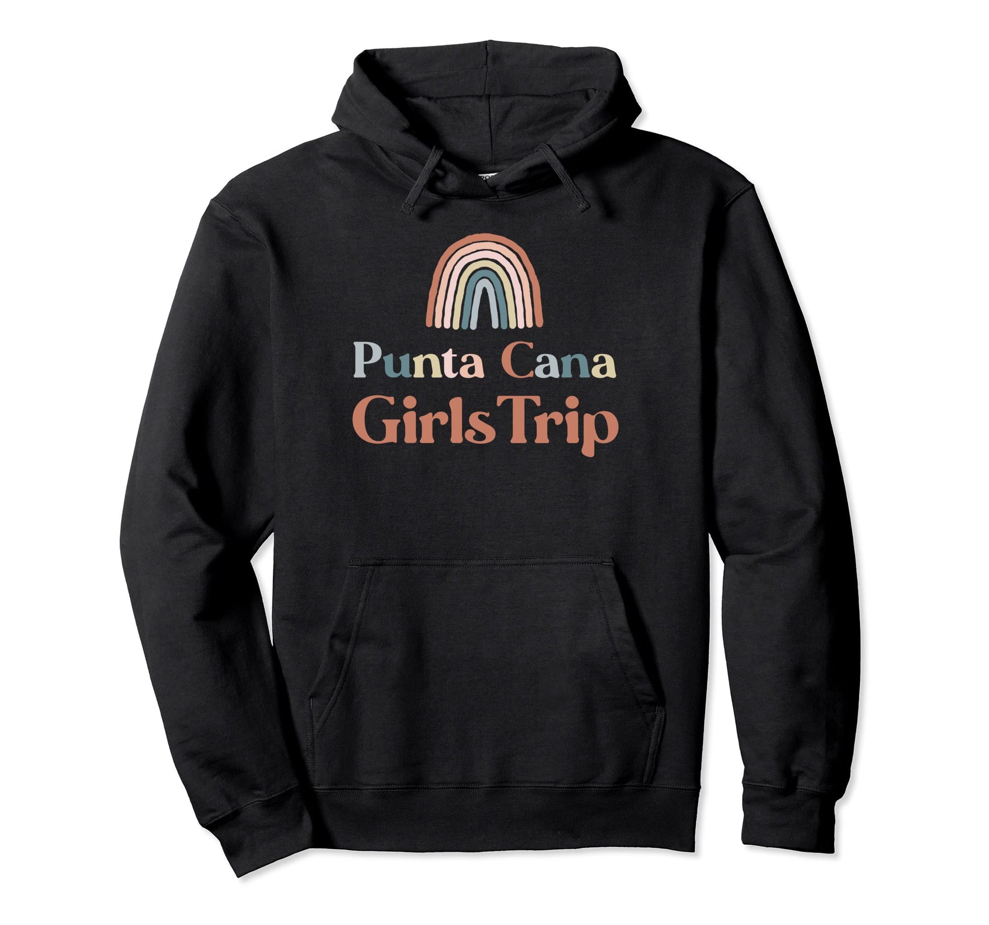 Punta Cana Trip Boho Rainbow Group Matching Hoodie - Novelty Apparel Unisex - T-Shirt, Sweatshirt, Hoodie