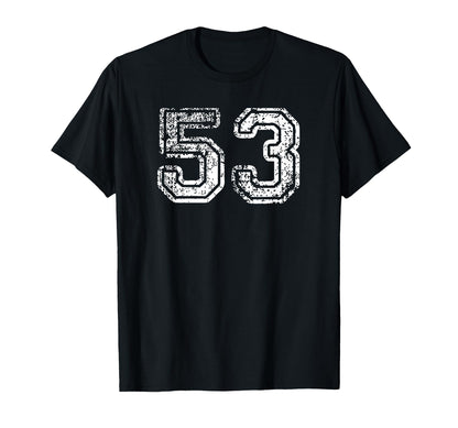 Number 53 Baseball Football T-Shirt - Casual Everyday Wear for Adults - T-Shirt, Sweatshirt, Hoodie