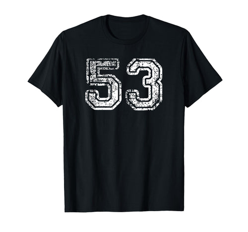 Number 53 Baseball Football T-Shirt - Casual Everyday Wear for Adults - T-Shirt, Sweatshirt, Hoodie