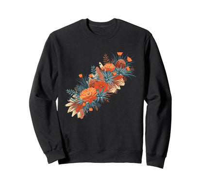 Rustic Orange Wildflower Sweatshirt - Fun Novelty Design for Adults - T-Shirt, Sweatshirt, Hoodie