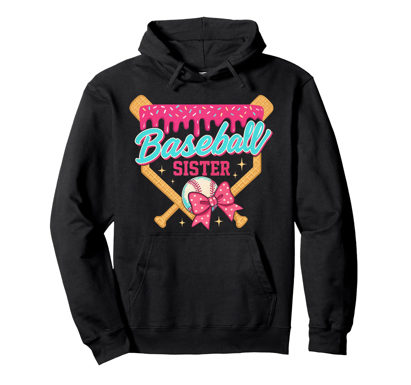 Baseball Sister Ice Cream Drip Hoodie - Minimalist Print Men Women - T-Shirt, Sweatshirt, Hoodie