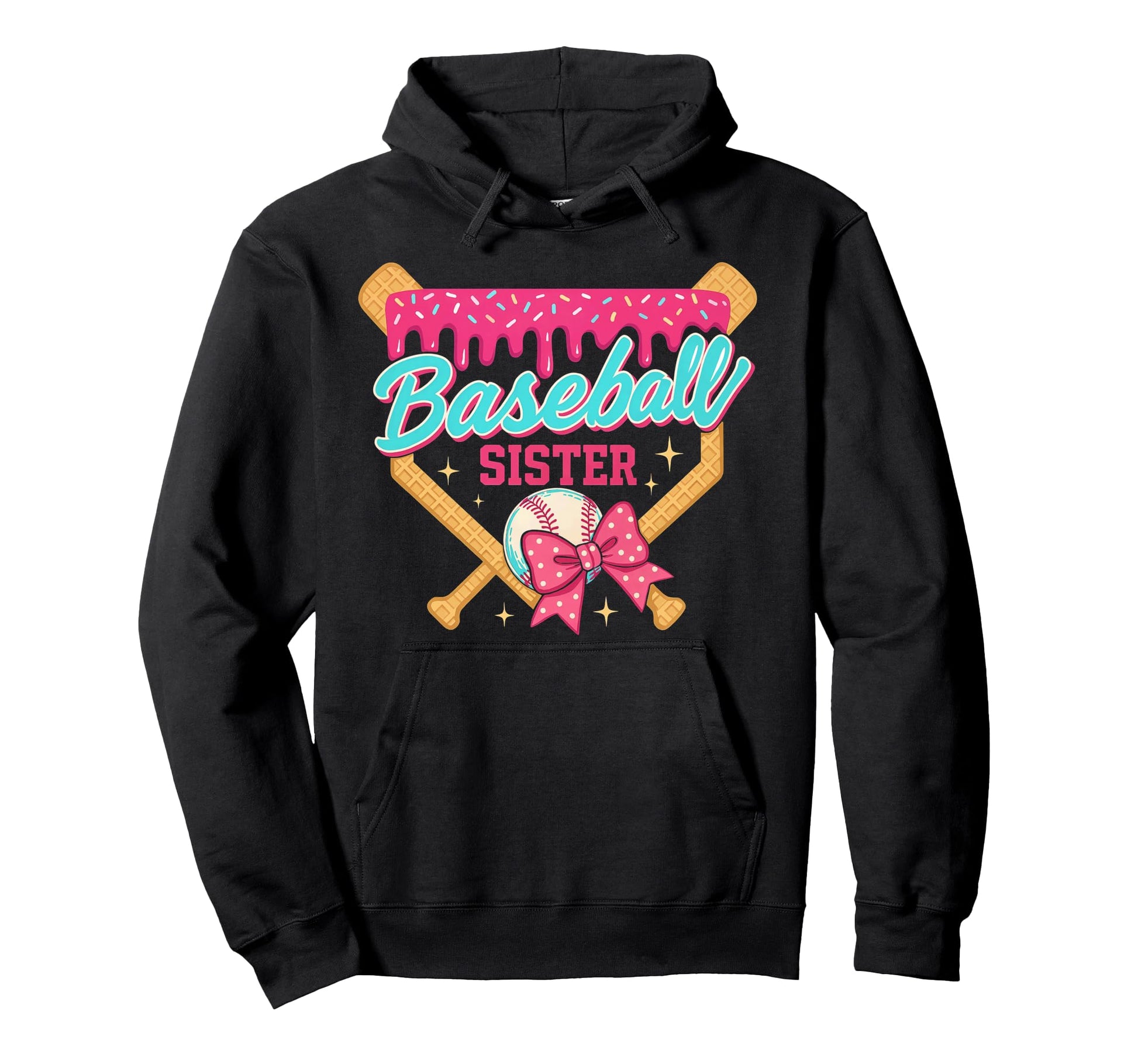 Baseball Sister Ice Cream Drip Hoodie - Minimalist Print Men Women - T-Shirt, Sweatshirt, Hoodie