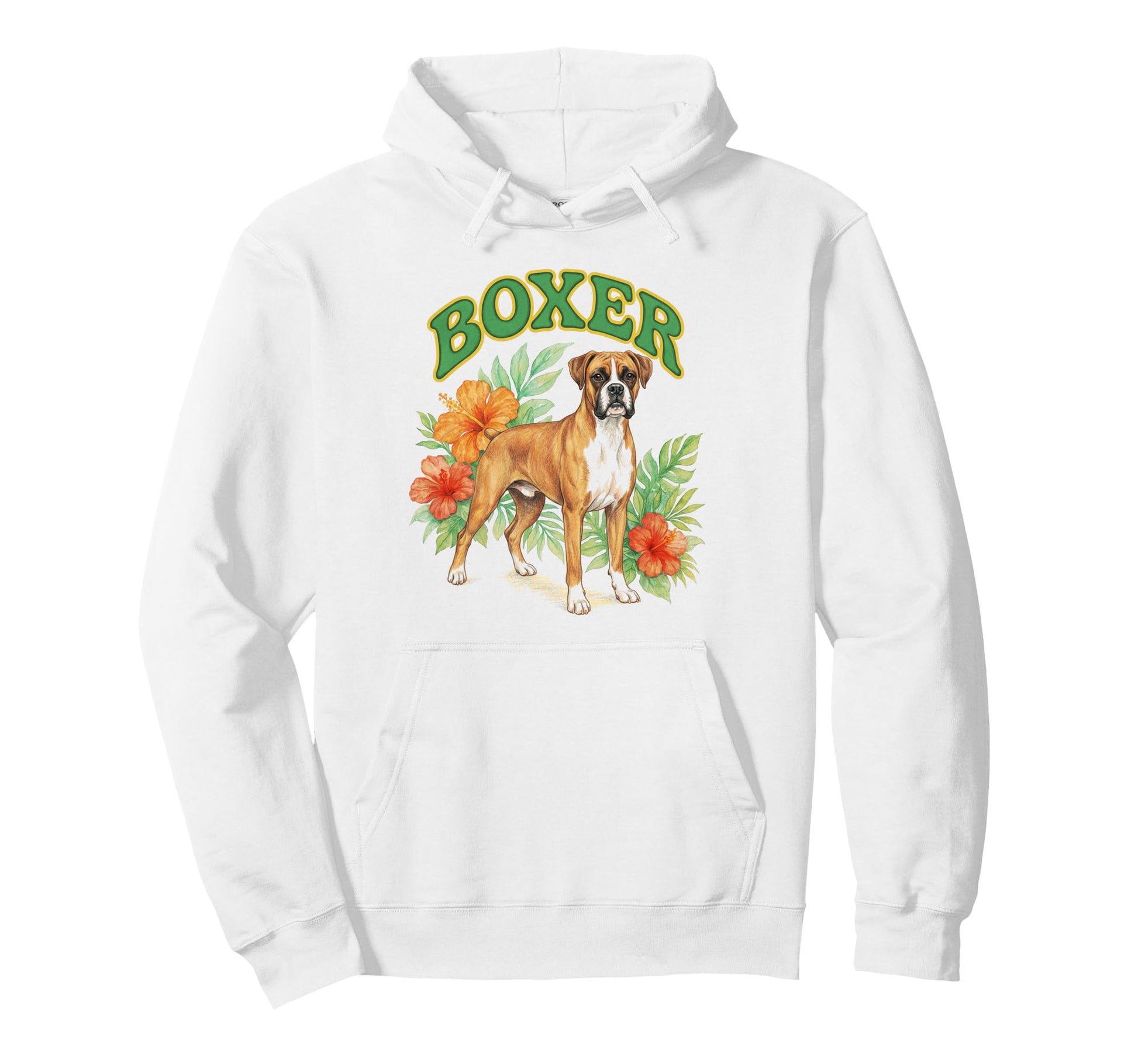 Boxer Groovy Floral Watercolor Hoodie - Casual Everyday Wear for Adults - T-Shirt, Sweatshirt, Hoodie
