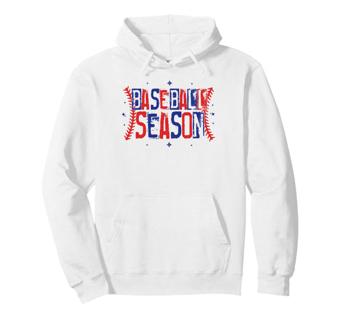 Baseball Season Patriotic Sports Fan Hoodie - Fun Novelty Design Men Women - T-Shirt, Sweatshirt, Hoodie
