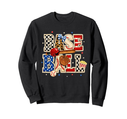 Baseball Lover Game Day Lace Patchwork Sweatshirt - Trendy Graphic Unisex - T-Shirt, Sweatshirt, Hoodie
