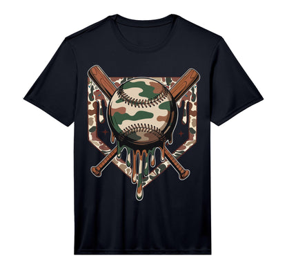 Baseball Drip Ice Cream Dripping T-Shirt - Unique Graphic Men Women - T-Shirt, Sweatshirt, Hoodie