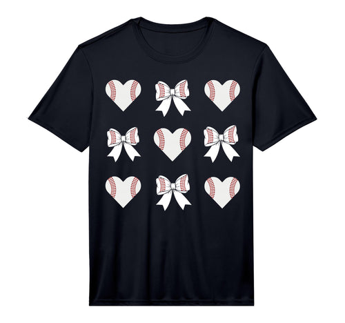Mens Baseball Mom Heart Coquette Bow T-Shirt - Aesthetic Graphic Men Women - T-Shirt, Sweatshirt, Hoodie