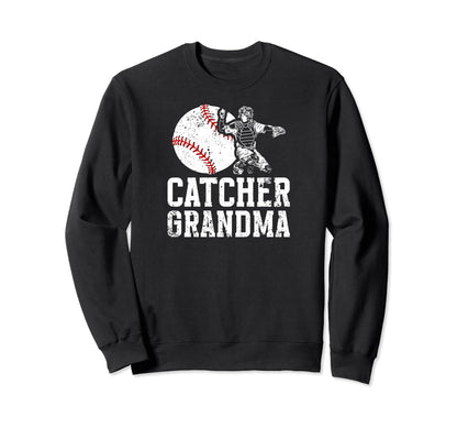 Baseball Catcher Grandma Baseball Sweatshirt - Novelty Apparel for Adults - T-Shirt, Sweatshirt, Hoodie