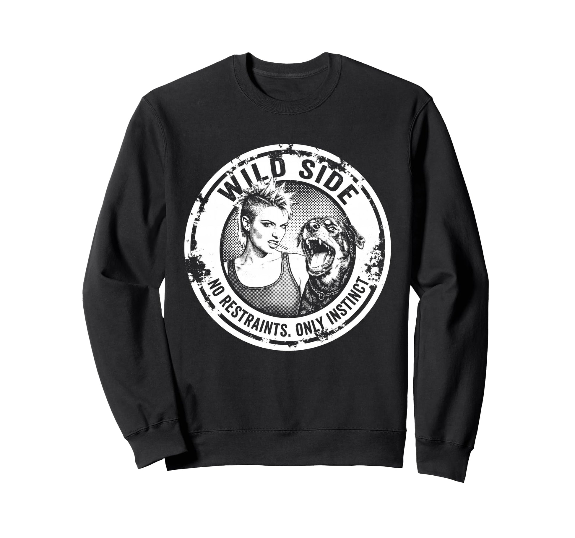 Punk And Dog 90S Grunge Badge Sweatshirt - Streetwear Style Men Women - T-Shirt, Sweatshirt, Hoodie