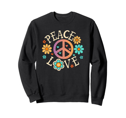 60S 70S Groovy Hippie Flowers Sweatshirt - Aesthetic Graphic Men Women - T-Shirt, Sweatshirt, Hoodie