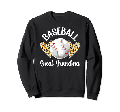 Baseball Great Grandma Hearts Sweatshirt - Custom Art Print Men Women - T-Shirt, Sweatshirt, Hoodie