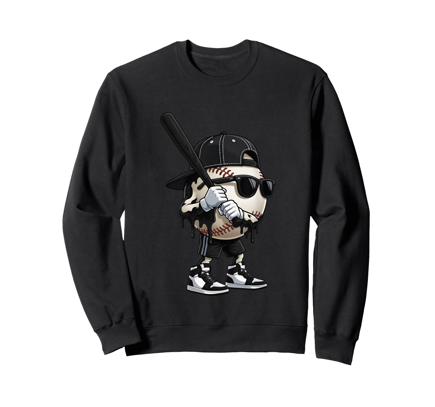 Dripping Baseball Batter Sweatshirt - Custom Art Print for Adults - T-Shirt, Sweatshirt, Hoodie